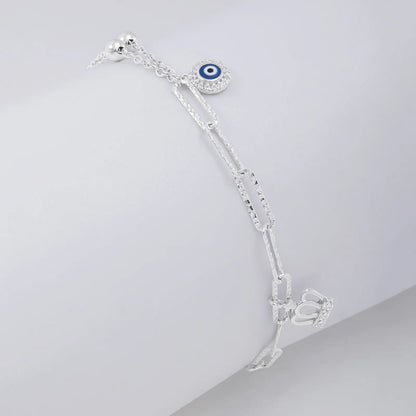 Evil Eye Queen Silver Chain Bracelet - Tweov Jewels