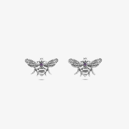 Bee Silver Stud Earrings - Tweov Jewels