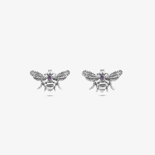 Bee Silver Stud Earrings - Tweov Jewels