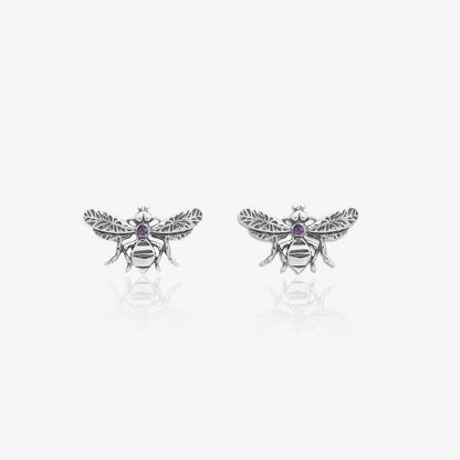 Bee Silver Stud Earrings