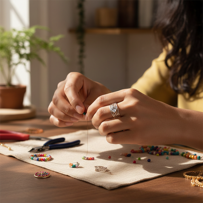 Simple Silver CZ Studded Finger Ring