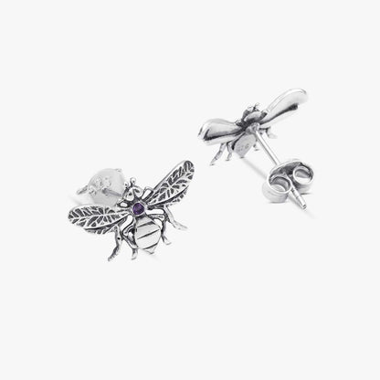 Bee Silver Stud Earrings - Tweov Jewels