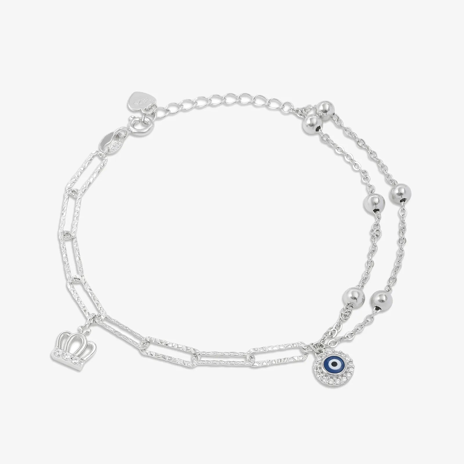 Evil Eye Queen Silver Chain Bracelet - Tweov Jewels
