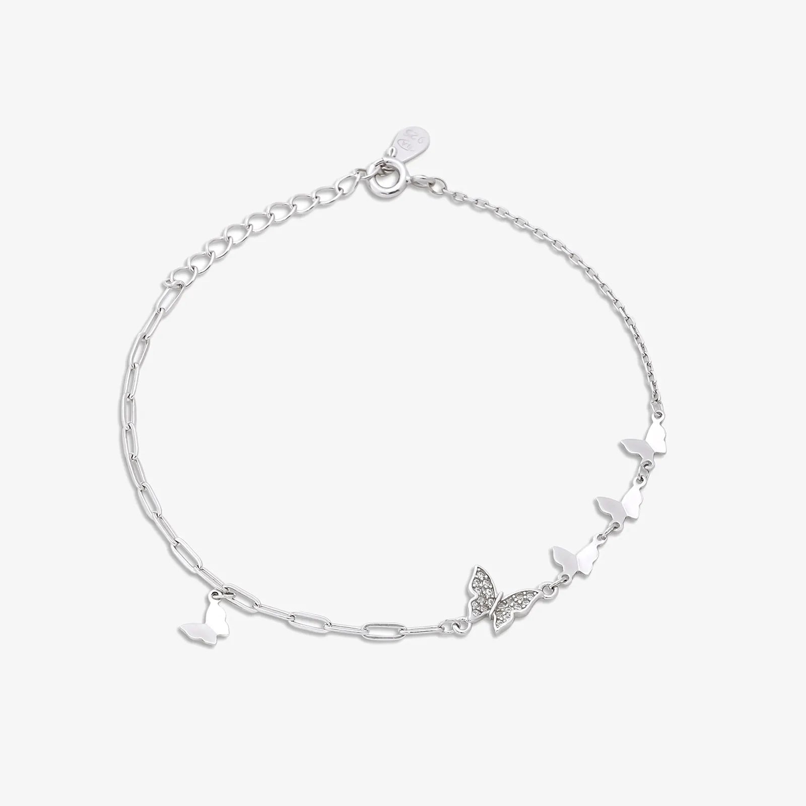 CZ Butterfly Silver Bracelet - Tweov Jewels