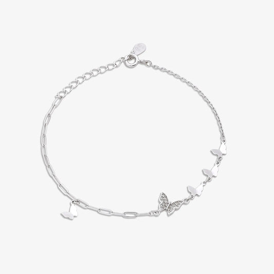 CZ Butterfly Silver Bracelet - Tweov Jewels