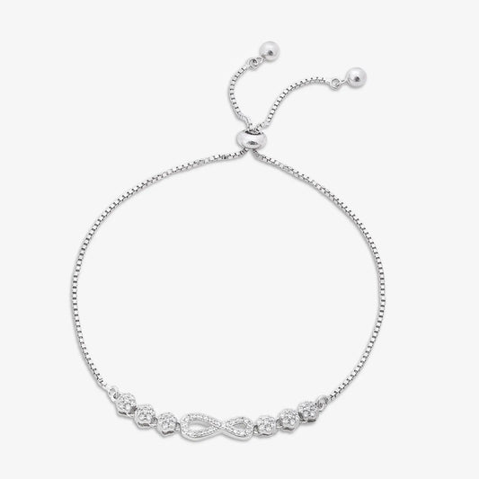 CZ Infinity Silver Bracelet for Women