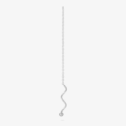 Wavy Chain Silver Earrings - Tweov Jewels