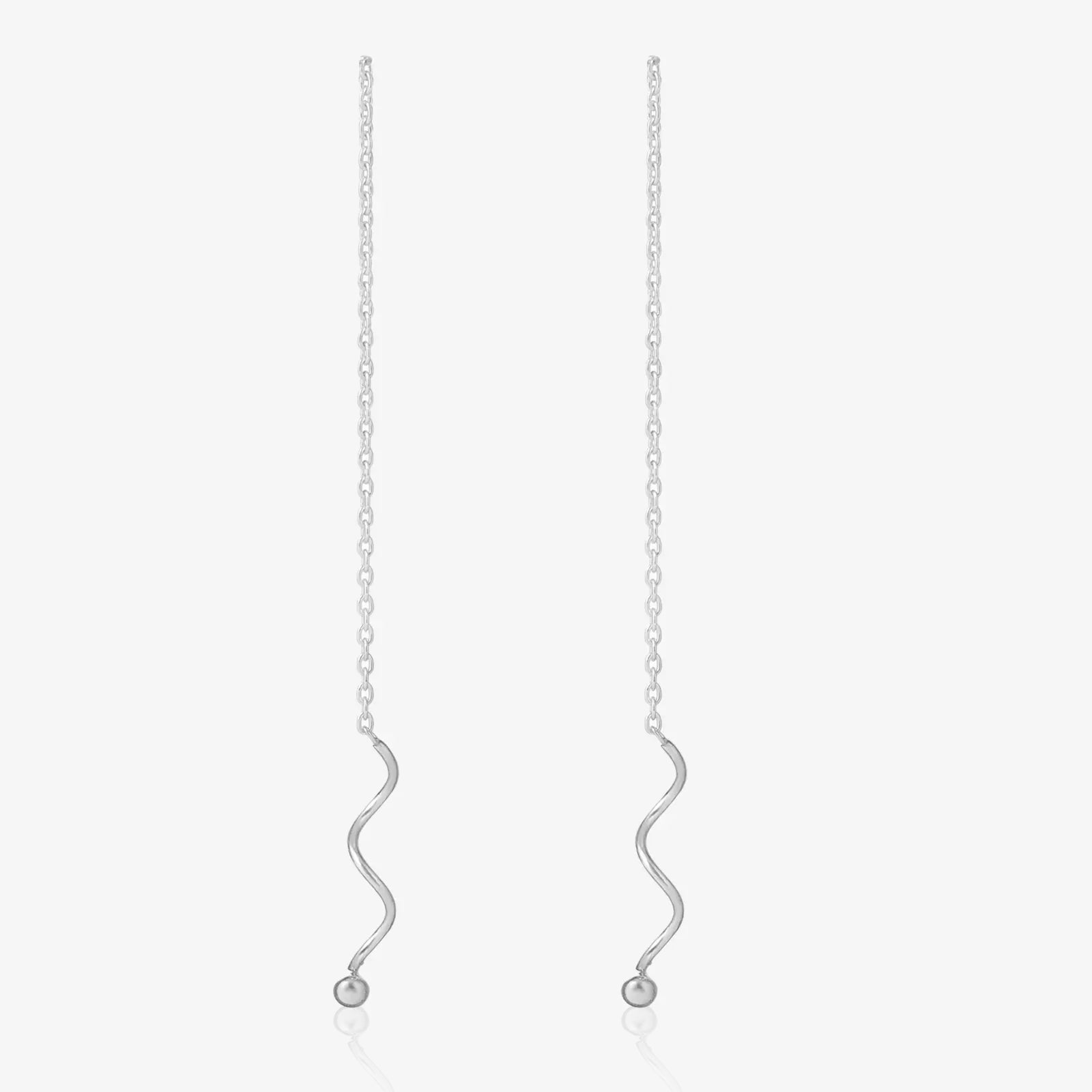 Wavy Chain Silver Earrings - Tweov Jewels
