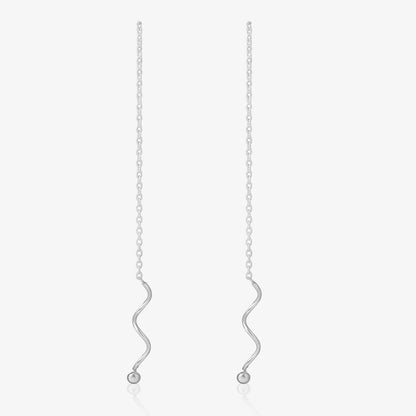 Wavy Chain Silver Earrings - Tweov Jewels