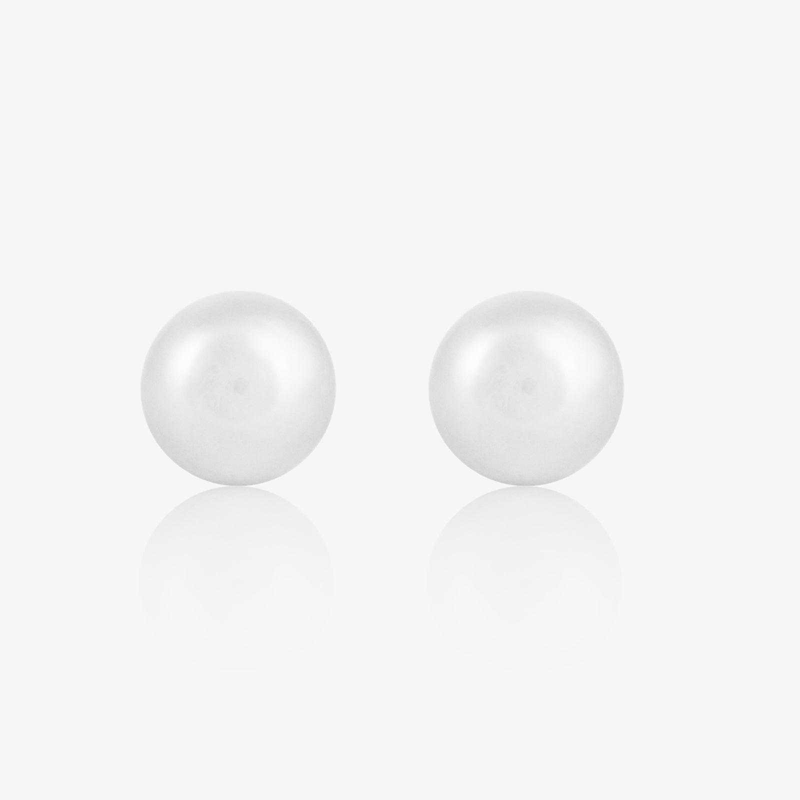 Snowy White Pearl Silver Studs