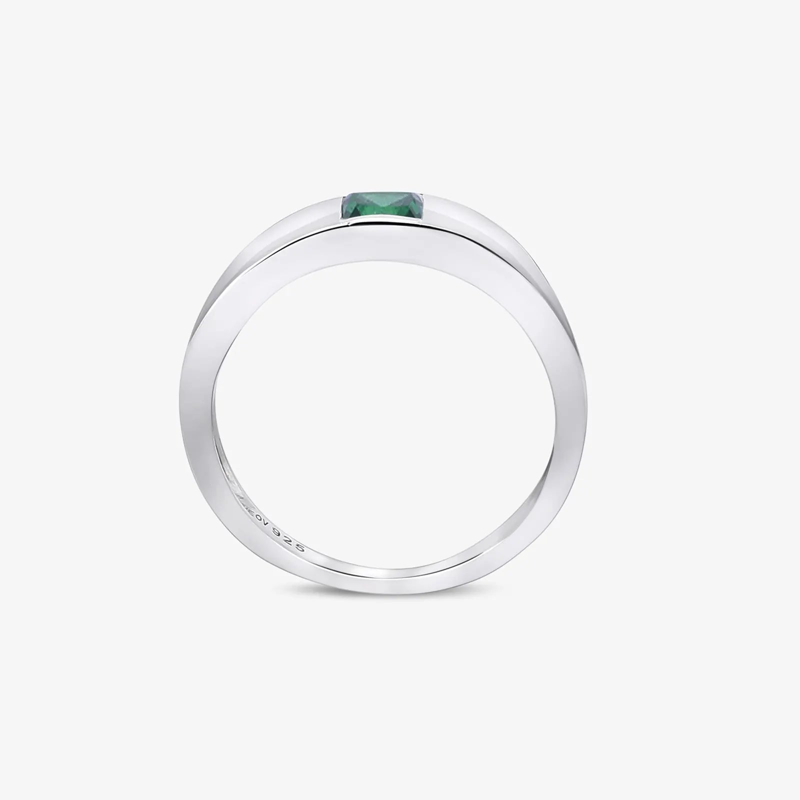 Silver Green Stone Finger Ring - Tweov Jewels