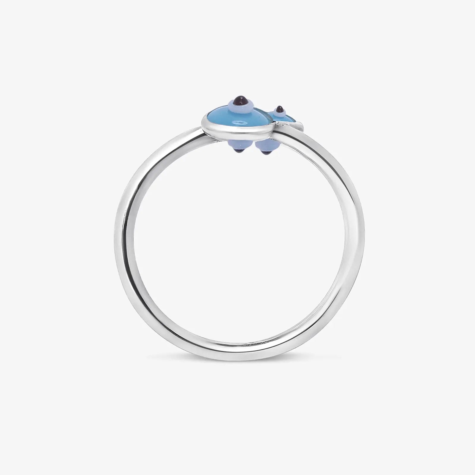 Pure Silver Ring - Empowered With Blue Evil Eye - Tweov Jewels
