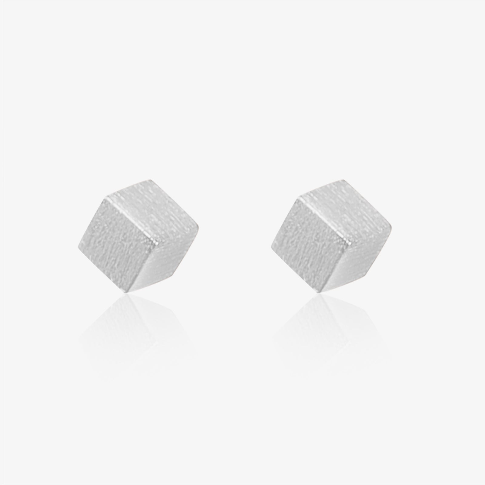 Mini Cubic Design Silver Studs