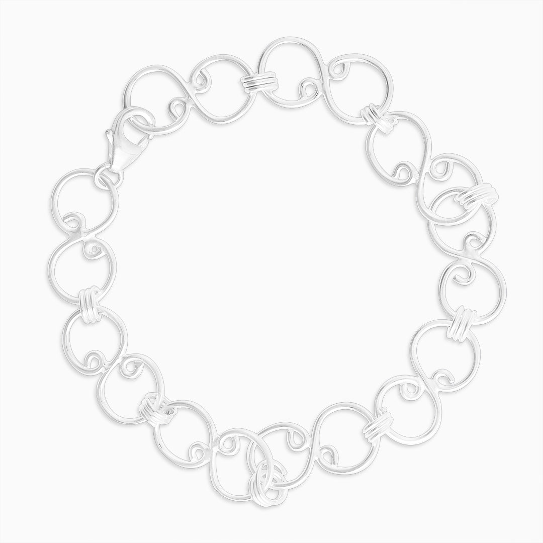 Pure 925 Sterling Silver Wide Infinity Bracelet - Tweov Jewels