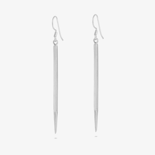 Pure Silver Earrings - Dazzling Pencil-Shaped Design - Tweov Jewels