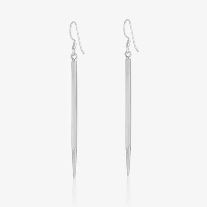 Dazzling Bar Shaped Silver Dangle Earrings