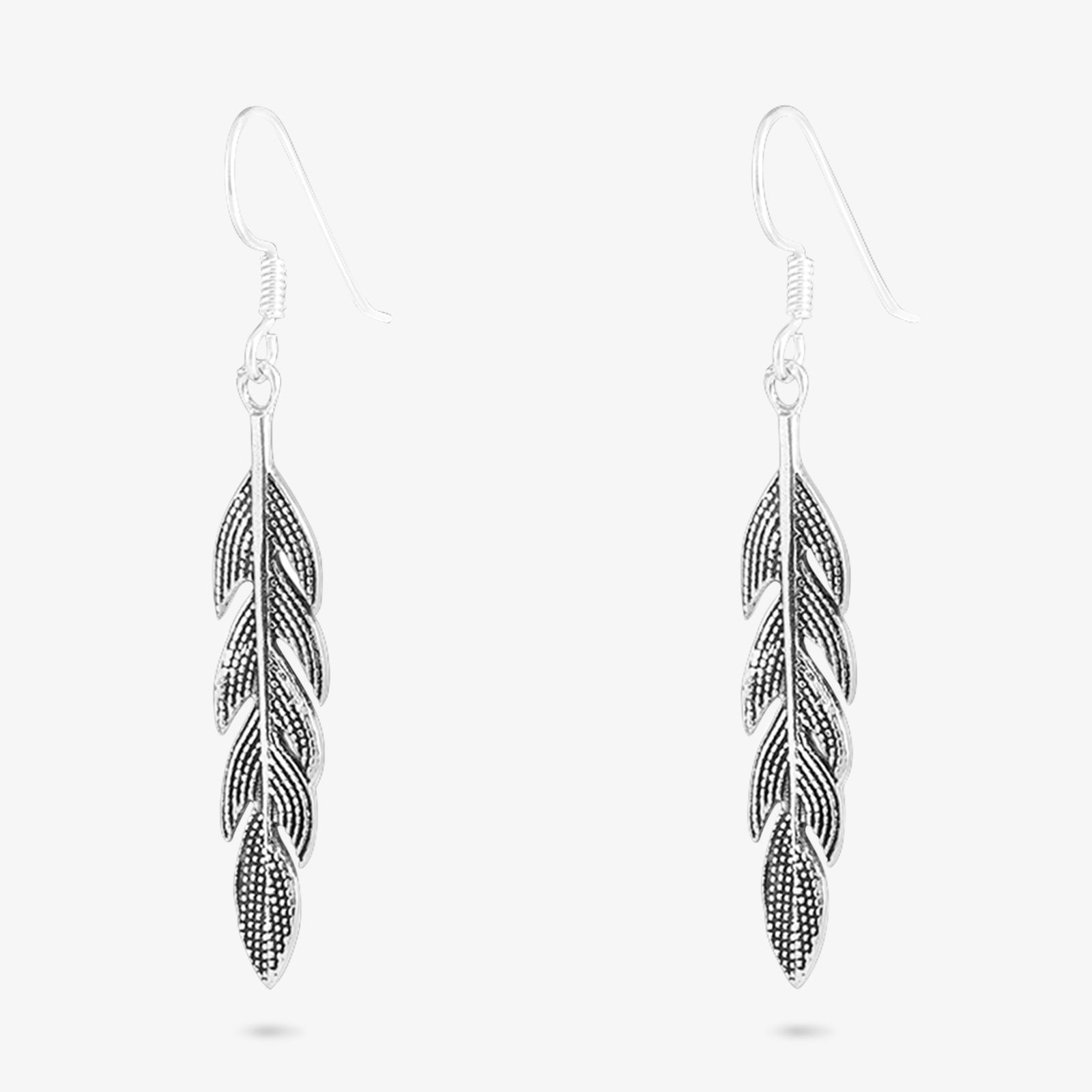 Pure Silver Earrings - Oxidized Leaf Model - Tweov Jewels