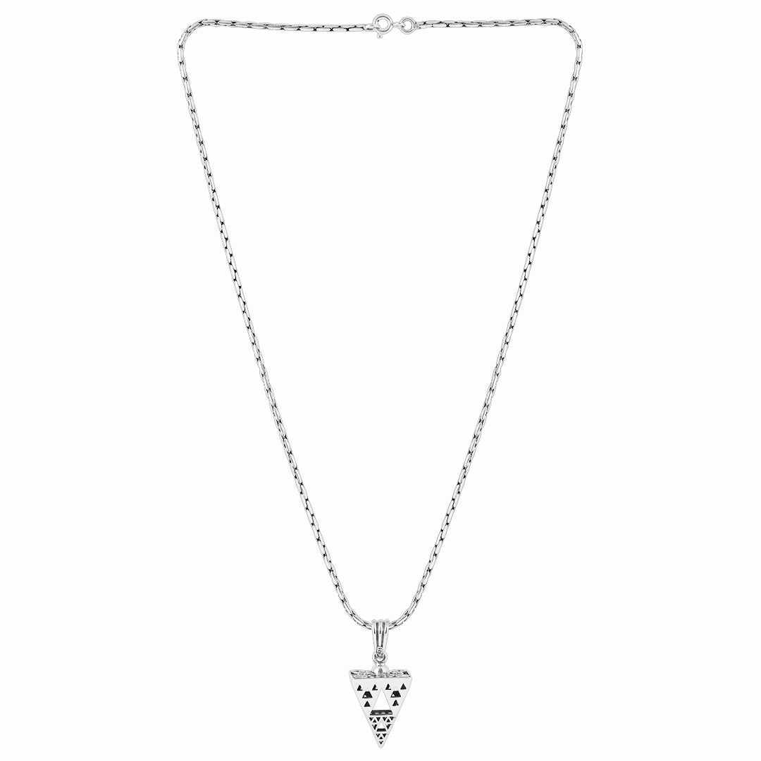 Pyramid Triangle Pendant 925 Sterling Silver - Tweov Jewels