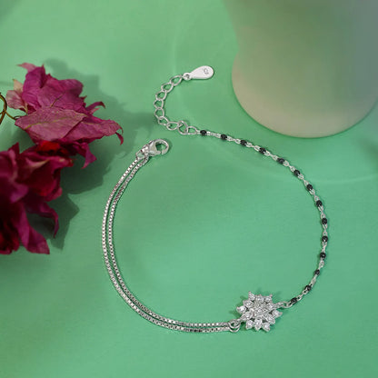 Exquisite Silver Floral Chain Bracelet - Tweov Jewels