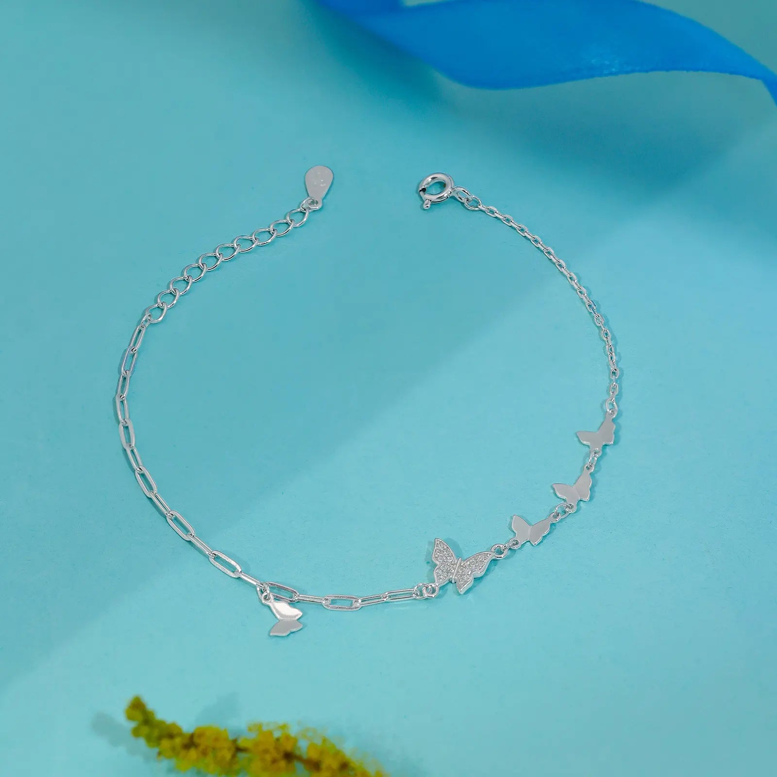 CZ Butterfly Silver Bracelet - Tweov Jewels