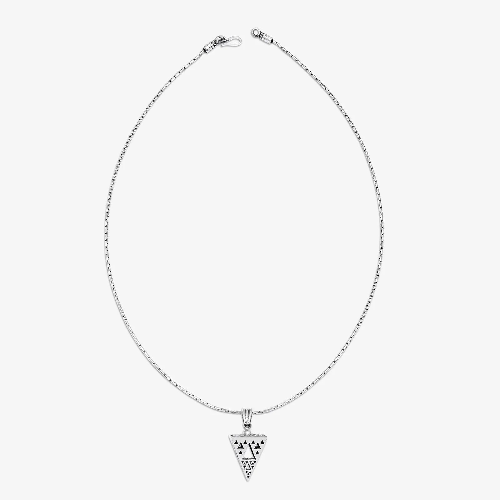 Pyramid Design Triangle Silver Pendant - Tweov Jewels