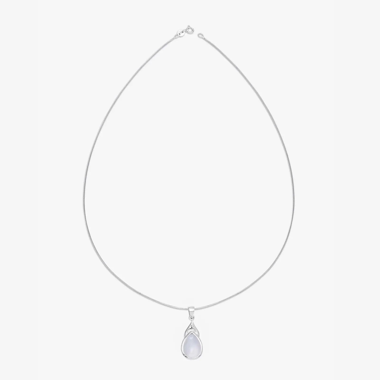 White Drop Leaf Silver Pendant & Earring Set - Tweov Jewels