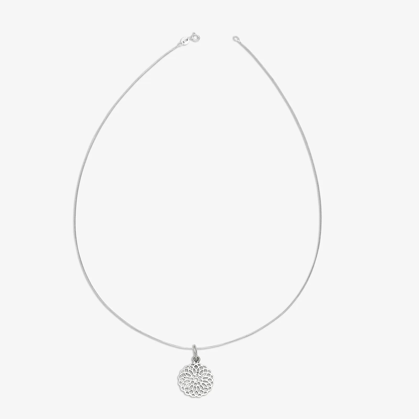 Floral Mandala Design Silver Pendant - Tweov Jewels