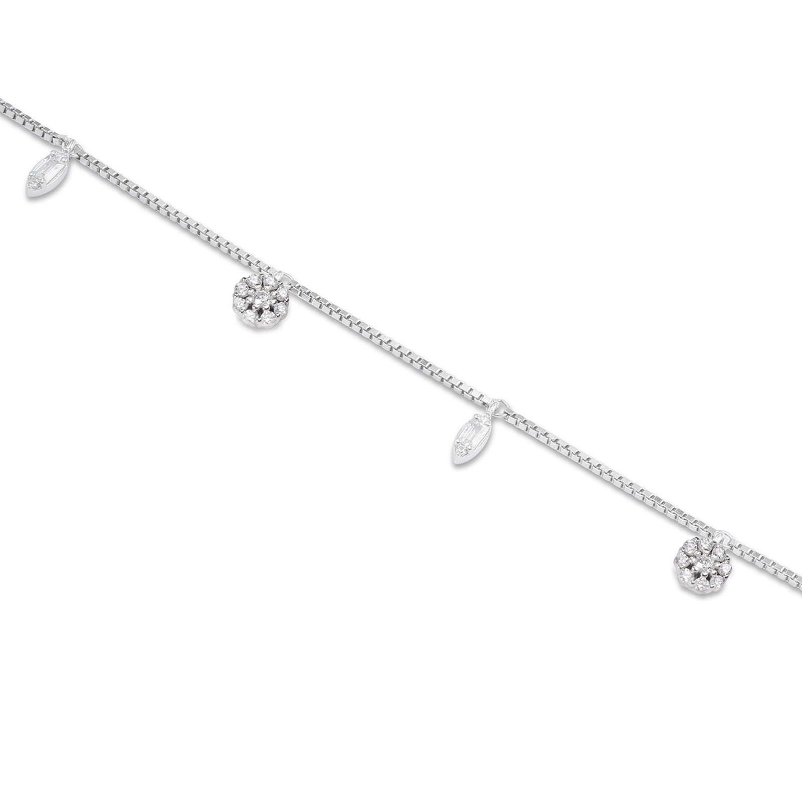 Silver Floral Leaf Bracelet