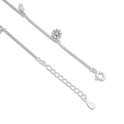 Silver Floral Leaf Bracelet