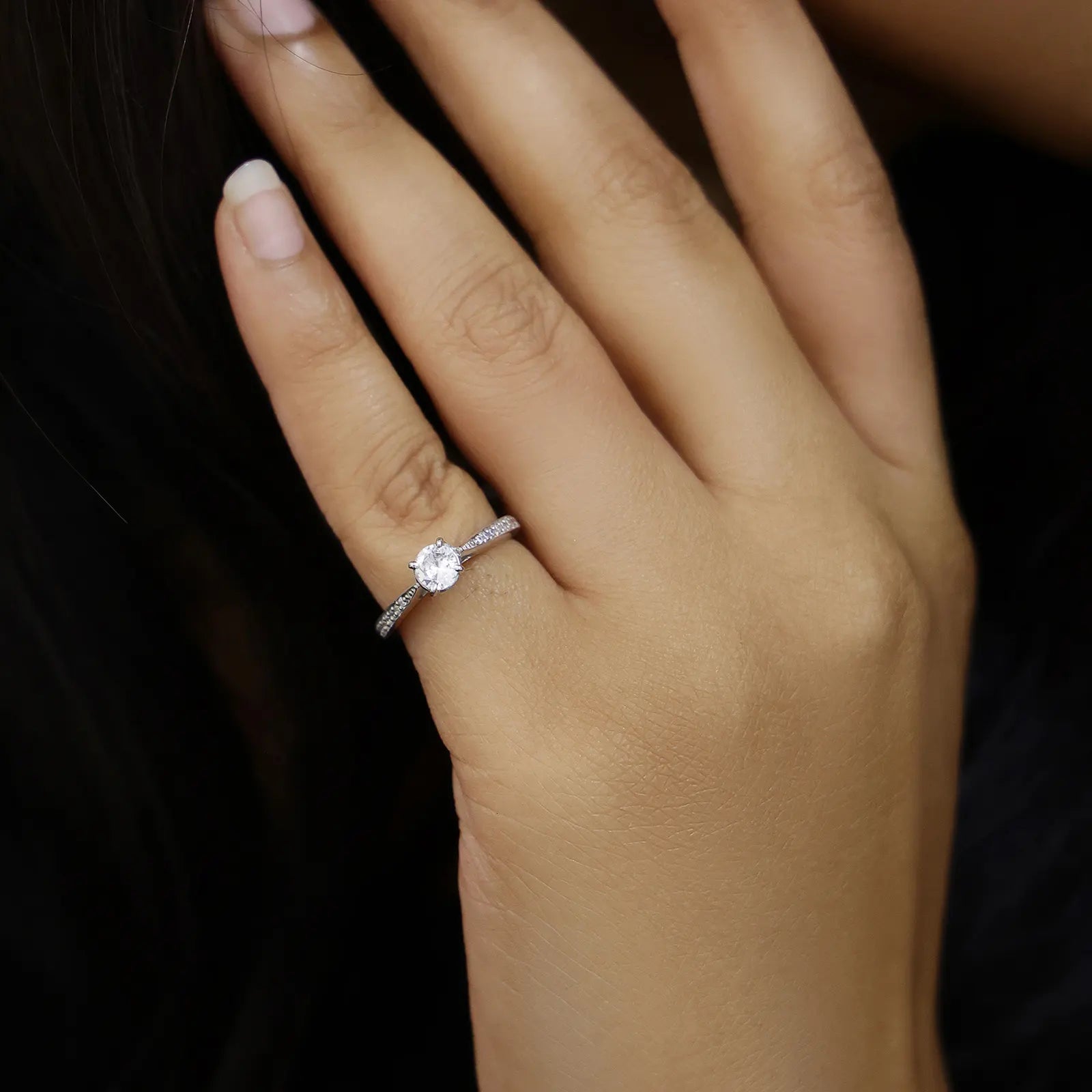 Round Solitaire Silver Ring - Tweov Jewels