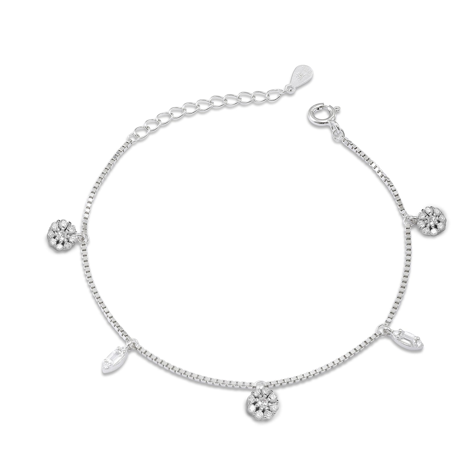 Silver Floral Leaf Bracelet