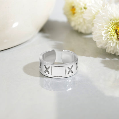 Adjustable Open Silver Band Ring