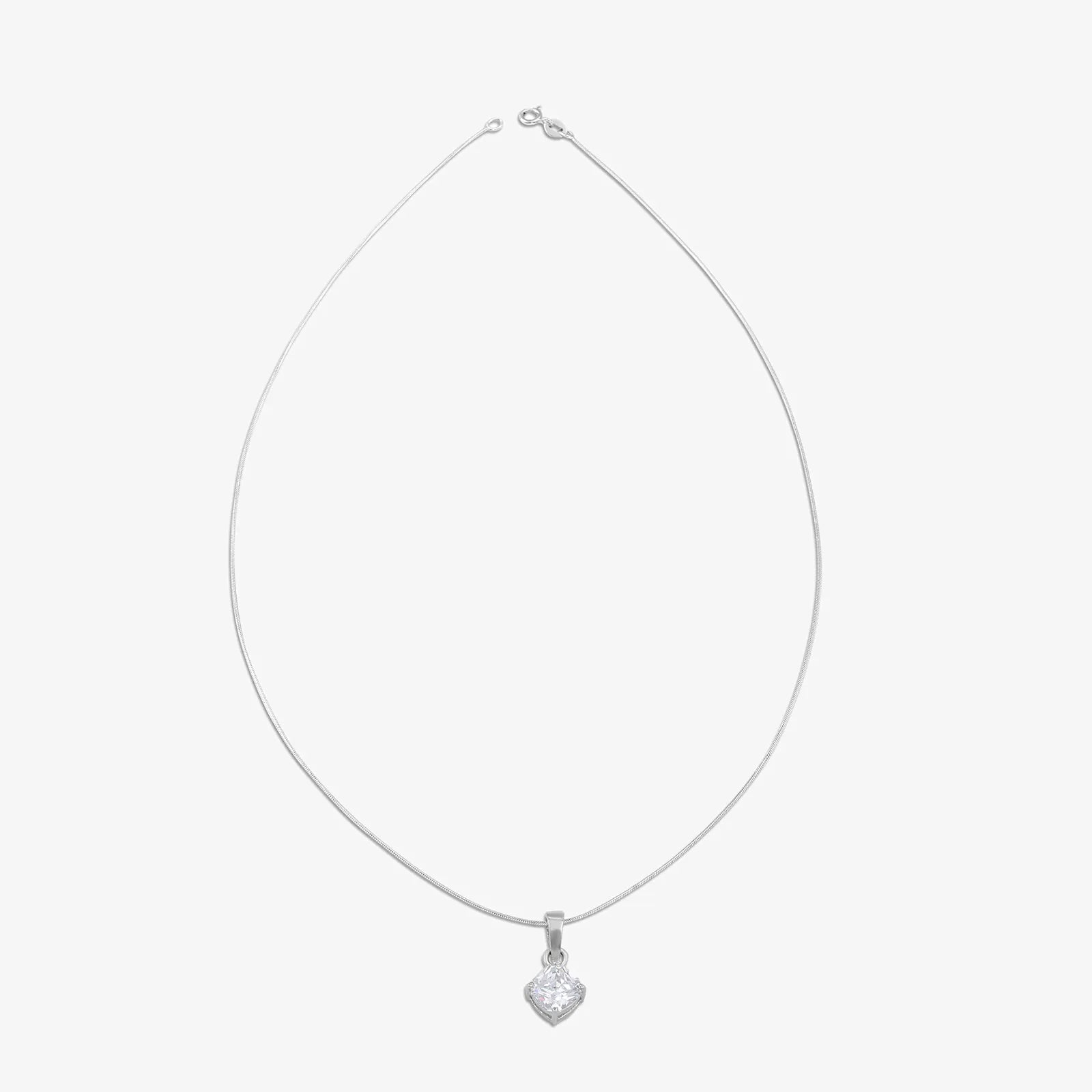 CZ Cushion Cut Pendant Chain for Women