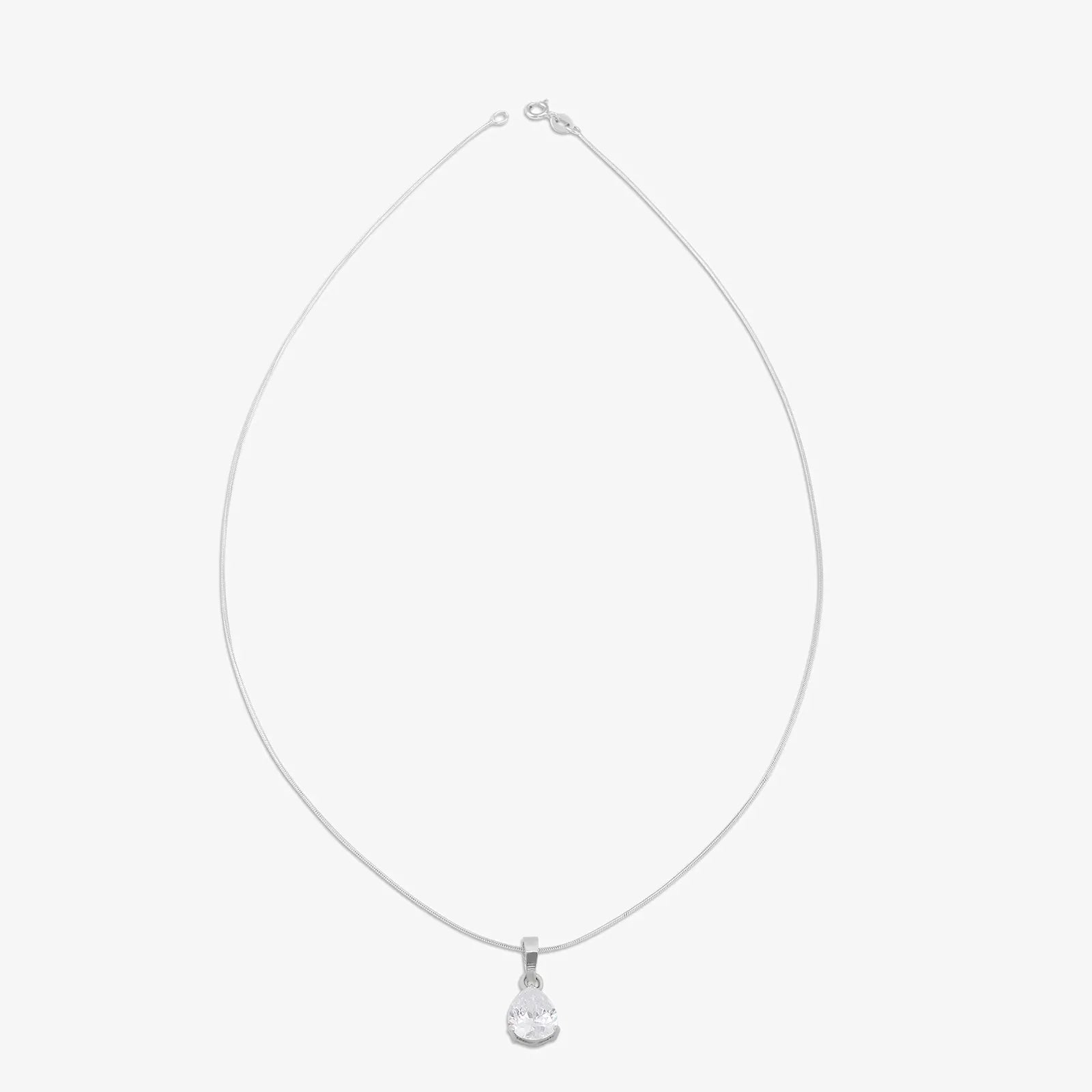 CZ Teardrop Pendant Chain for Women