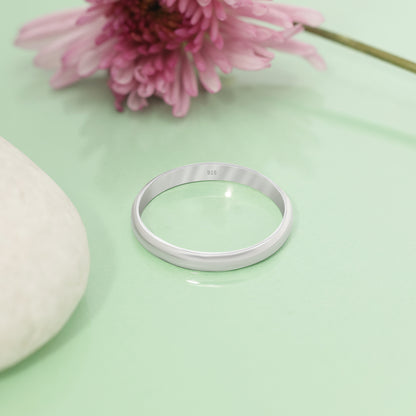 Silver Plain Thin Band Ring