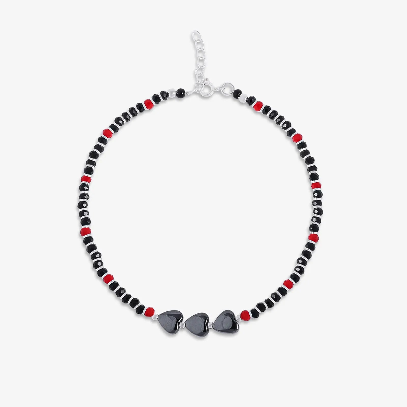 Triple Heart Silver Anklet - Tweov Jewels
