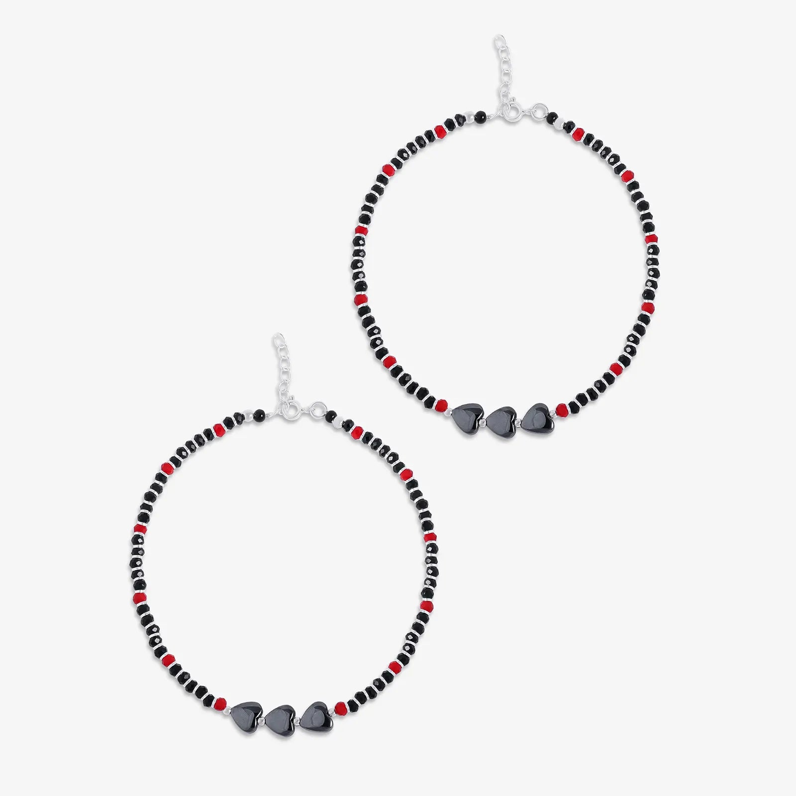 Triple Heart Silver Anklet - Tweov Jewels