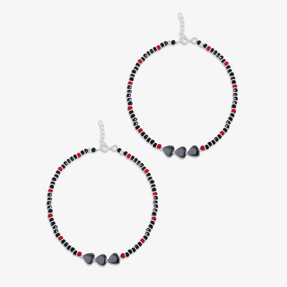 Triple Heart Silver Anklet - Tweov Jewels