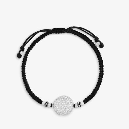 Silver Mandala Black Thread Anklet - Tweov Jewels