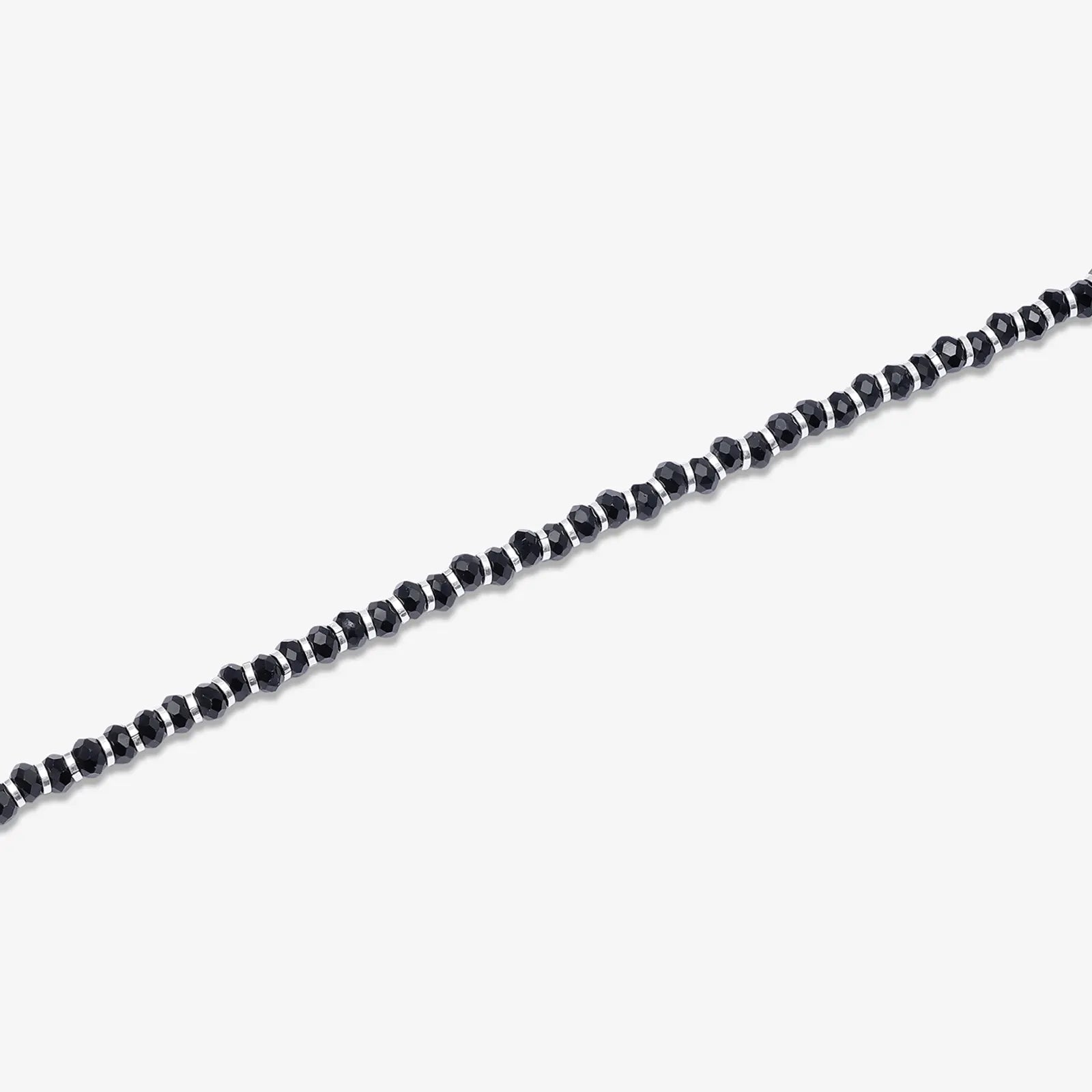Black Beads Silver Anklet - Tweov Jewels