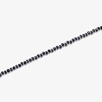 Black Beads Silver Anklet - Tweov Jewels