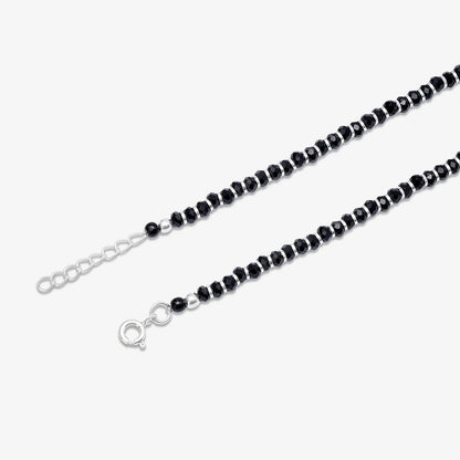 Pearl Charm & Red Black Beads Silver Anklet - Tweov Jewels
