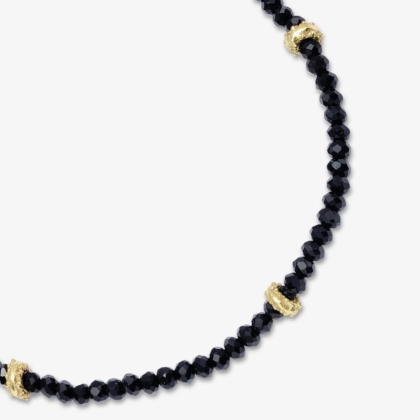 Golden & Black Beads Silver Anklet - Tweov Jewels