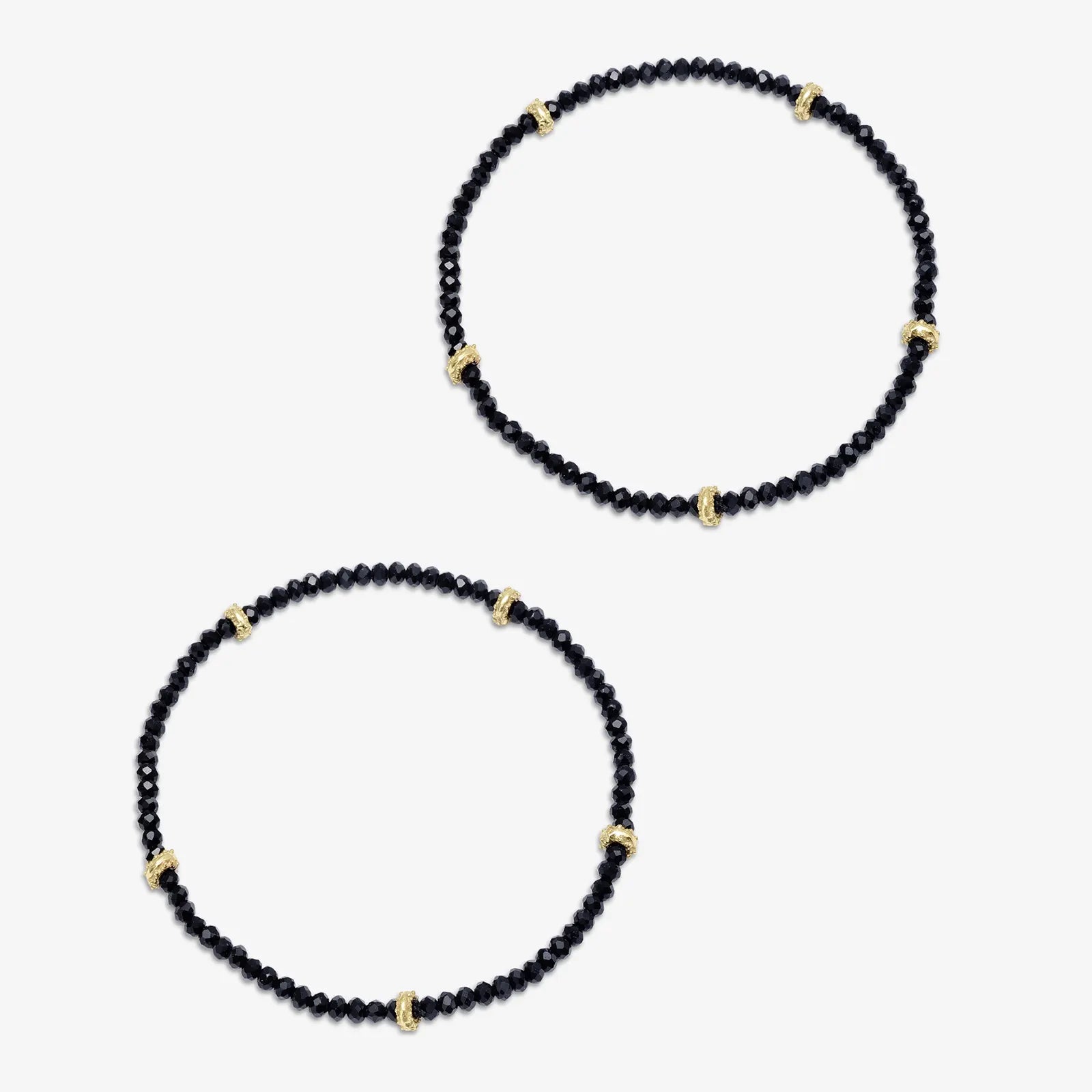 Golden & Black Beads Silver Anklet - Tweov Jewels