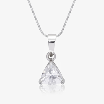 CZ Trillion Cut Pendant Chain for Women