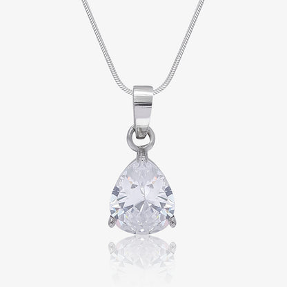 CZ Teardrop Pendant Chain for Women