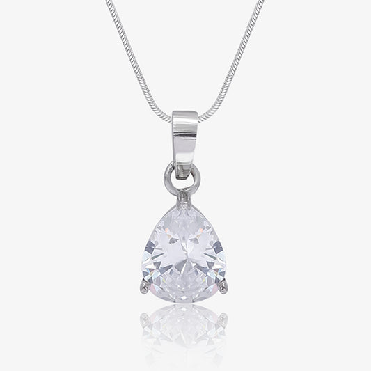 CZ Teardrop Pendant Chain for Women