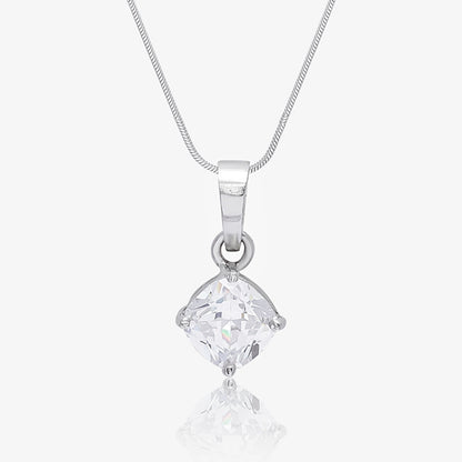 CZ Cushion Cut Pendant Chain for Women