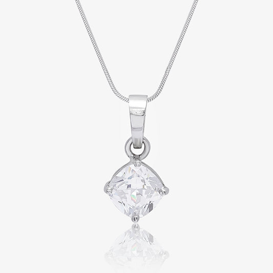 CZ Cushion Cut Pendant Chain for Women
