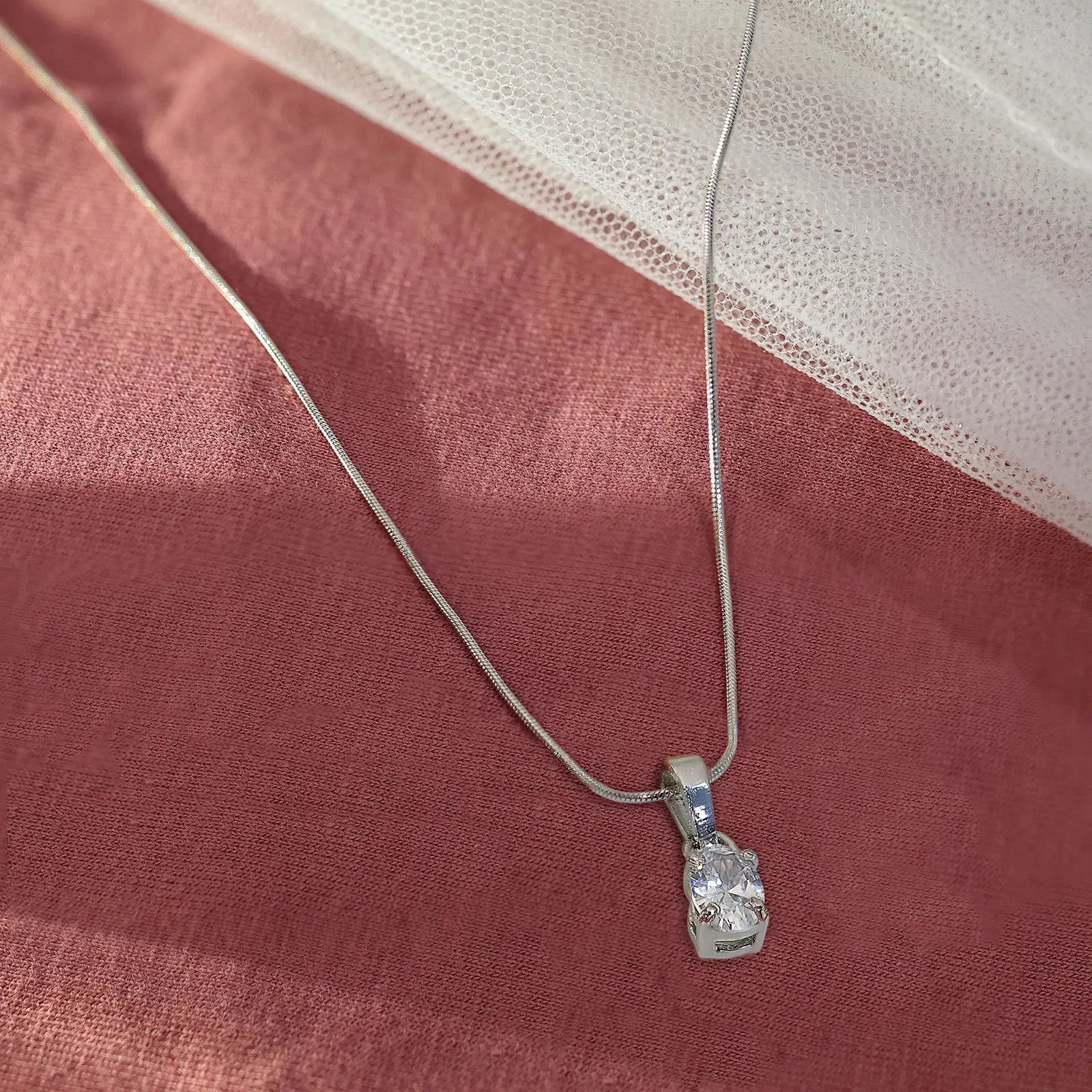 CZ Drop Pendant Chain for Women